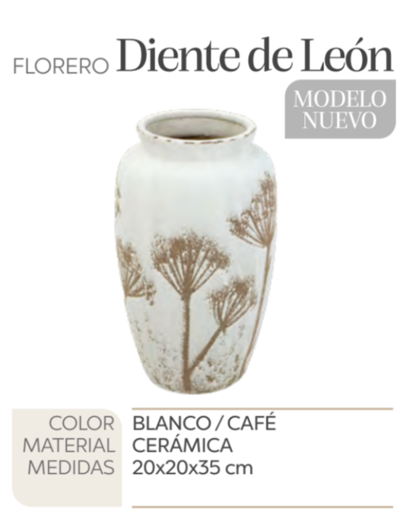FLORERO BLANCO DIENTE DE LEON