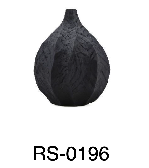 Jarron de Resina Circular Negro