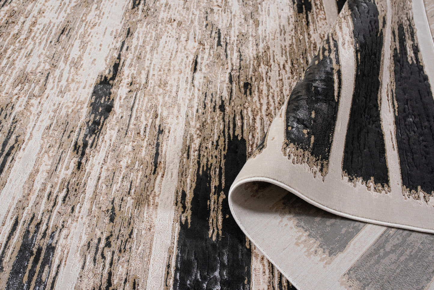TAPETE CARAT 1056C CHARCOAL-DORADO