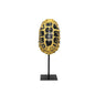 Escultura Decorativa Replica Caparazón de Tortuga Amarillo en Resina con Base Metálica