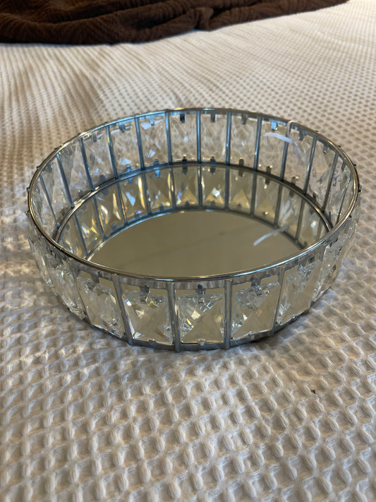 CHAROLA ESPEJO Y CRISTAL