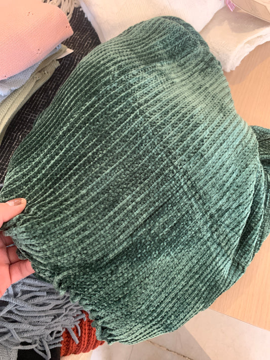 Cobija chenilla verde