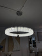 Candelabro Cristales Blancos y Plateado