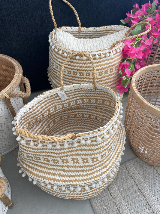 SET CANASTOS BEIGE