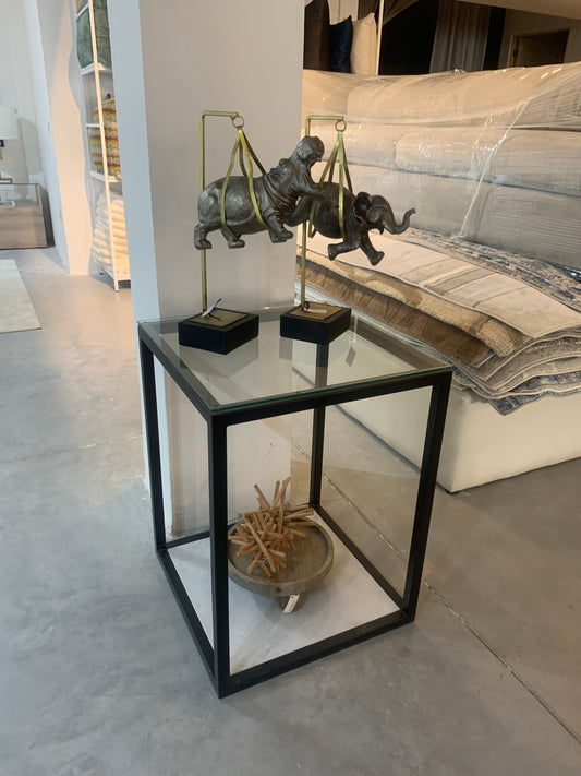 Mesa lateral Cristal y marmol