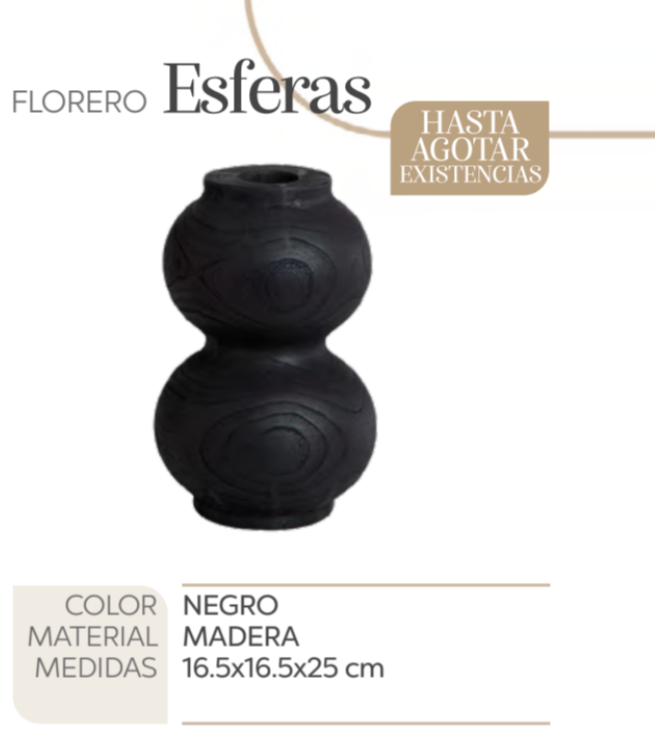 florero esfera negro