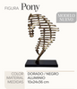 ESCULTURA PONY DORADO