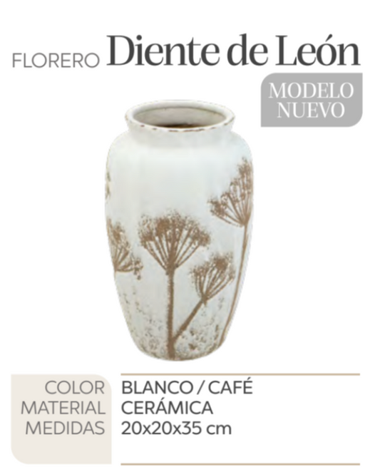 FLORERO BLANCO DIENTE DE LEON