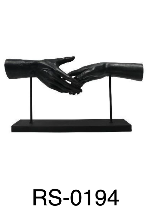 Escultura Decorativa Manos en Resina con soporte de metal