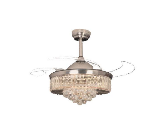 5VTP02 VENTILADOR/CANDIL CROMADO CON CRISTALES