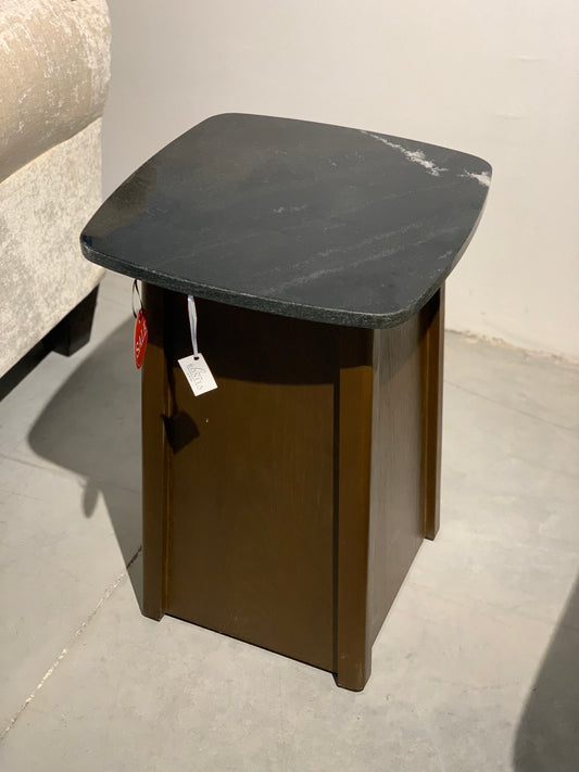 Mesa mármol lateral base madera