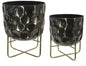 SET MACETAS METAL NEGRAS