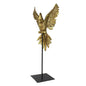 Escultura Decorativa Loro en Planeo de Resina en Base Metálica