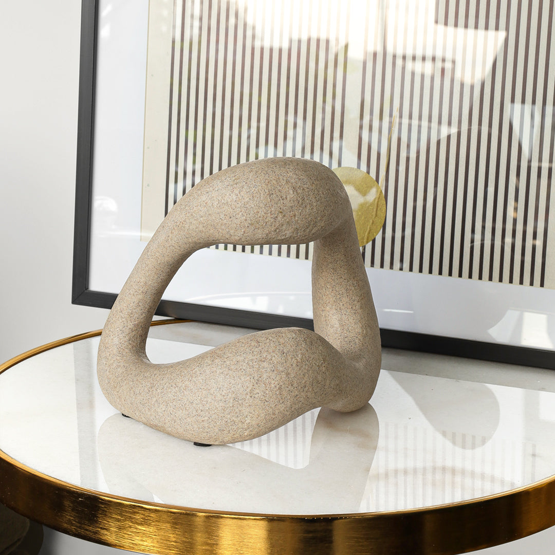 Escultura Decorativa Abstracta en Resina Simulación Granito II