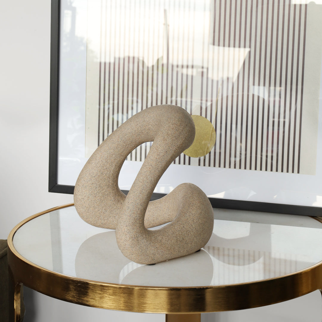 Escultura Decorativa Abstracta en Resina Simulación Granito I