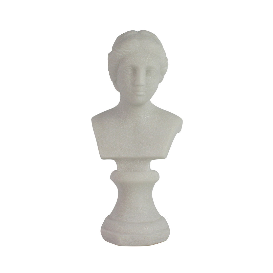 Escultura Decorativa Busto en Resina Acabado Blanco Il