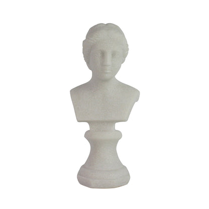 Escultura Decorativa Busto en Resina Acabado Blanco Il