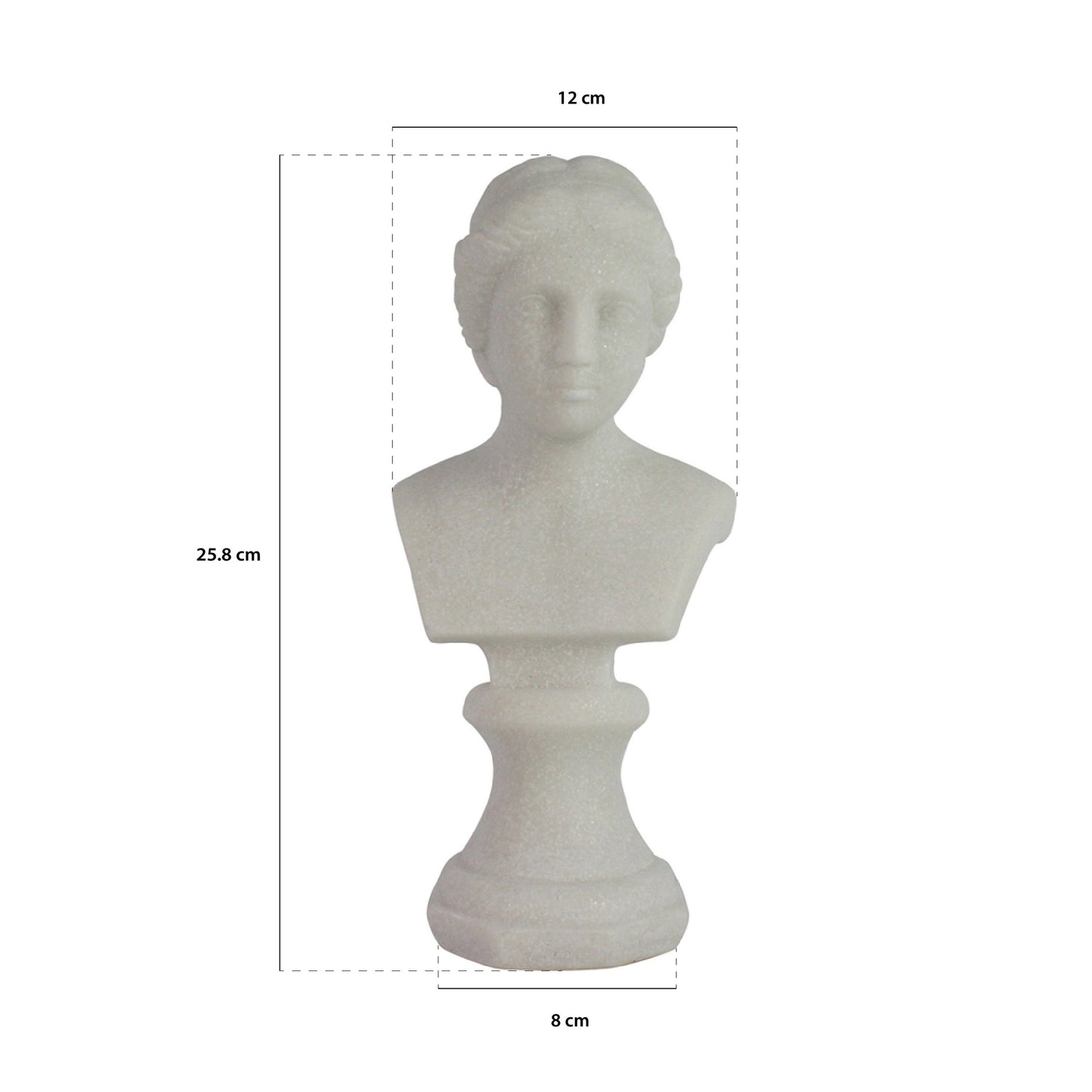 Escultura Decorativa Busto en Resina Acabado Blanco Il