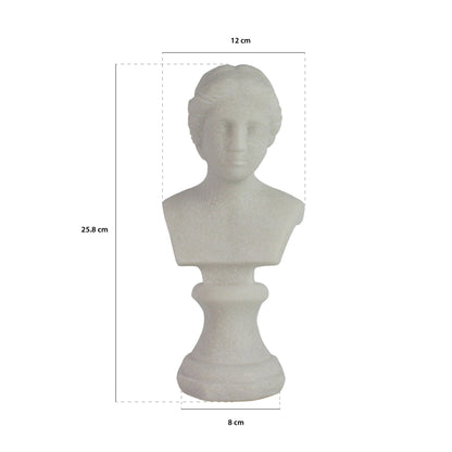 Escultura Decorativa Busto en Resina Acabado Blanco Il