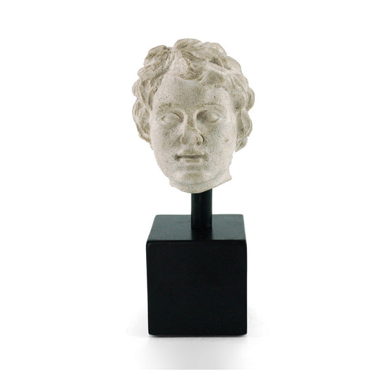 Escultura Decorativa Cabeza Griega en Resina con soporte